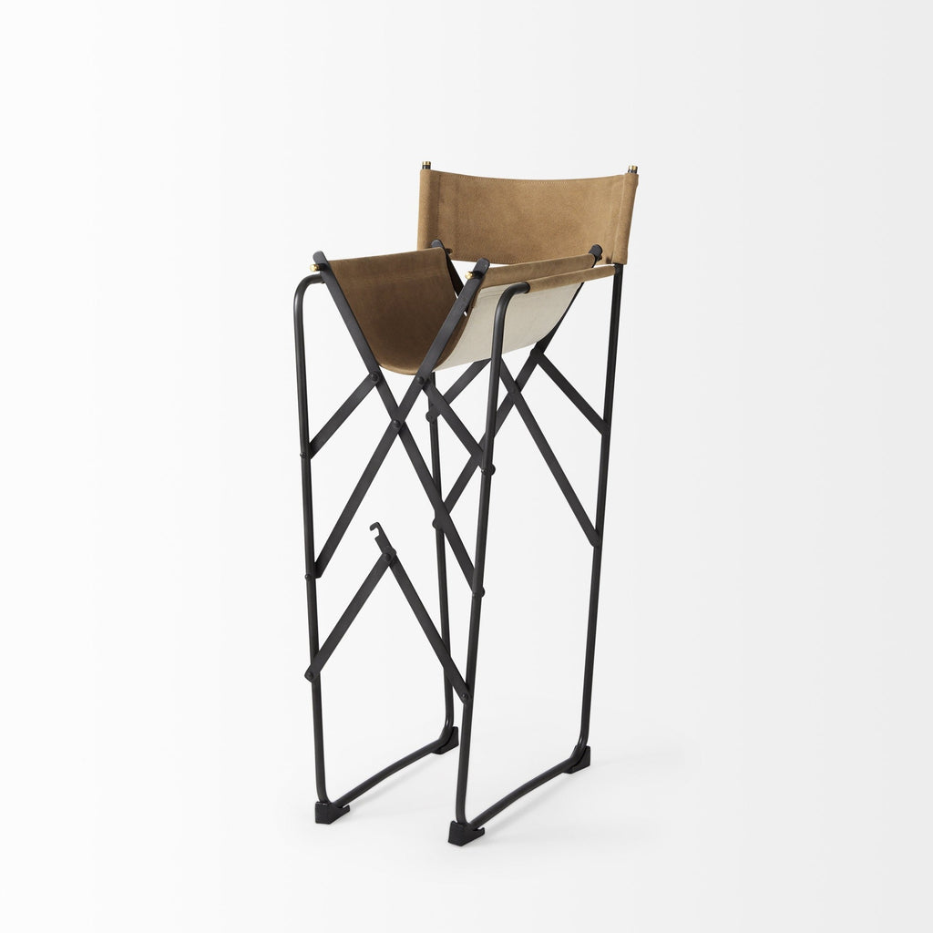Tan Leather Directors Chair Counter Stool V55179