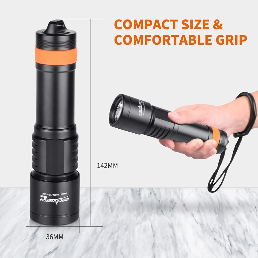 D700 Scuba Dive Light, 1700 Lumens Underwater Flashlight E277091