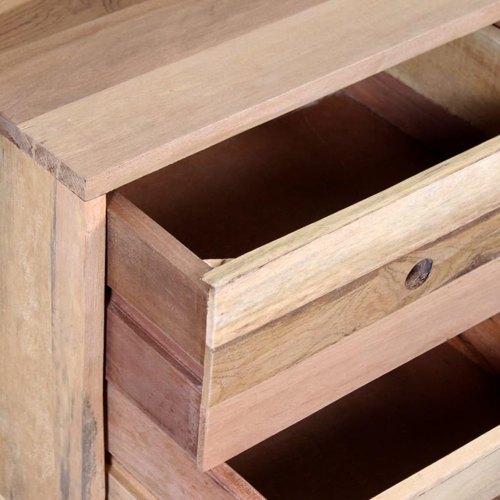 Solid Reclaimed Wood Bedside Cabinet Nightstand Chest I4317
