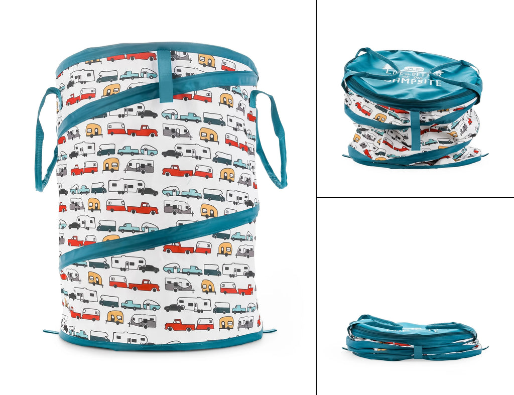 Pop-Up Utility Container with 30-Gallon Trash Bags, Heavy-Duty PVC S4883