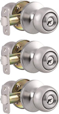 5 Pack Brushed Nickel Passage Door Knobs U43071
