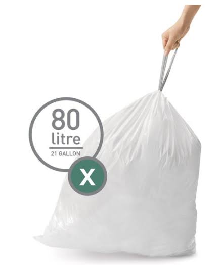 White 80 L Trash Can Liner P64784