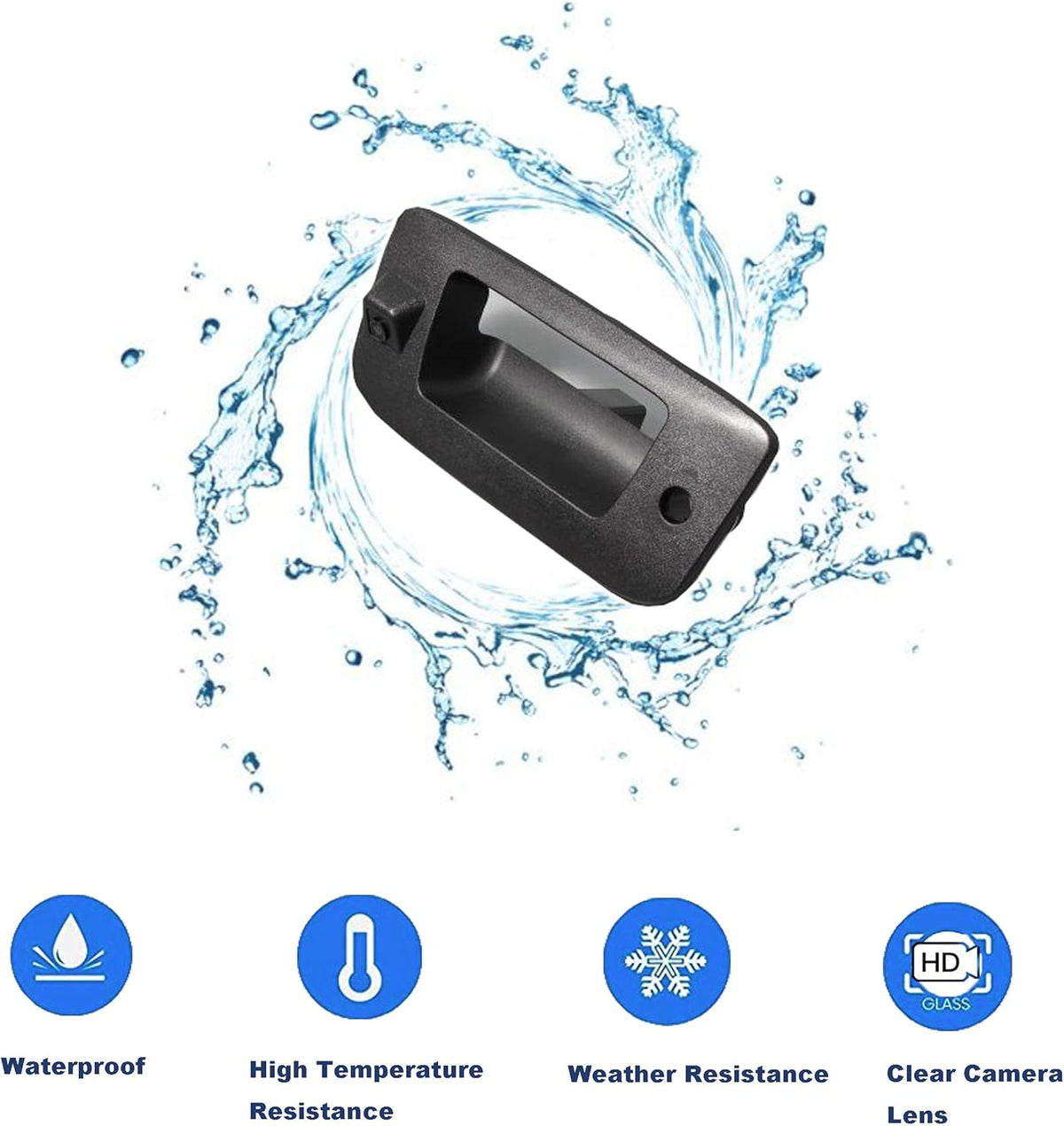 Tailgate Handle Backup Camera with Guideline for Pickup Black Waterproof Pack of 2 S87280