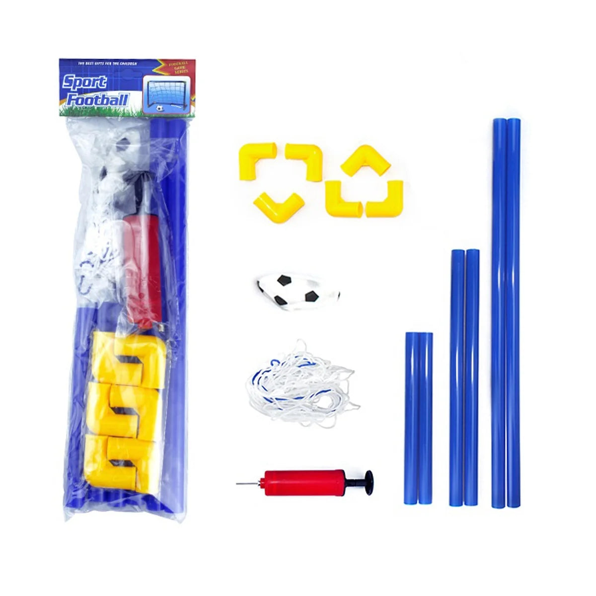 Folding Mini Soccer Goal Post Net Set with Pump Plastic G988700