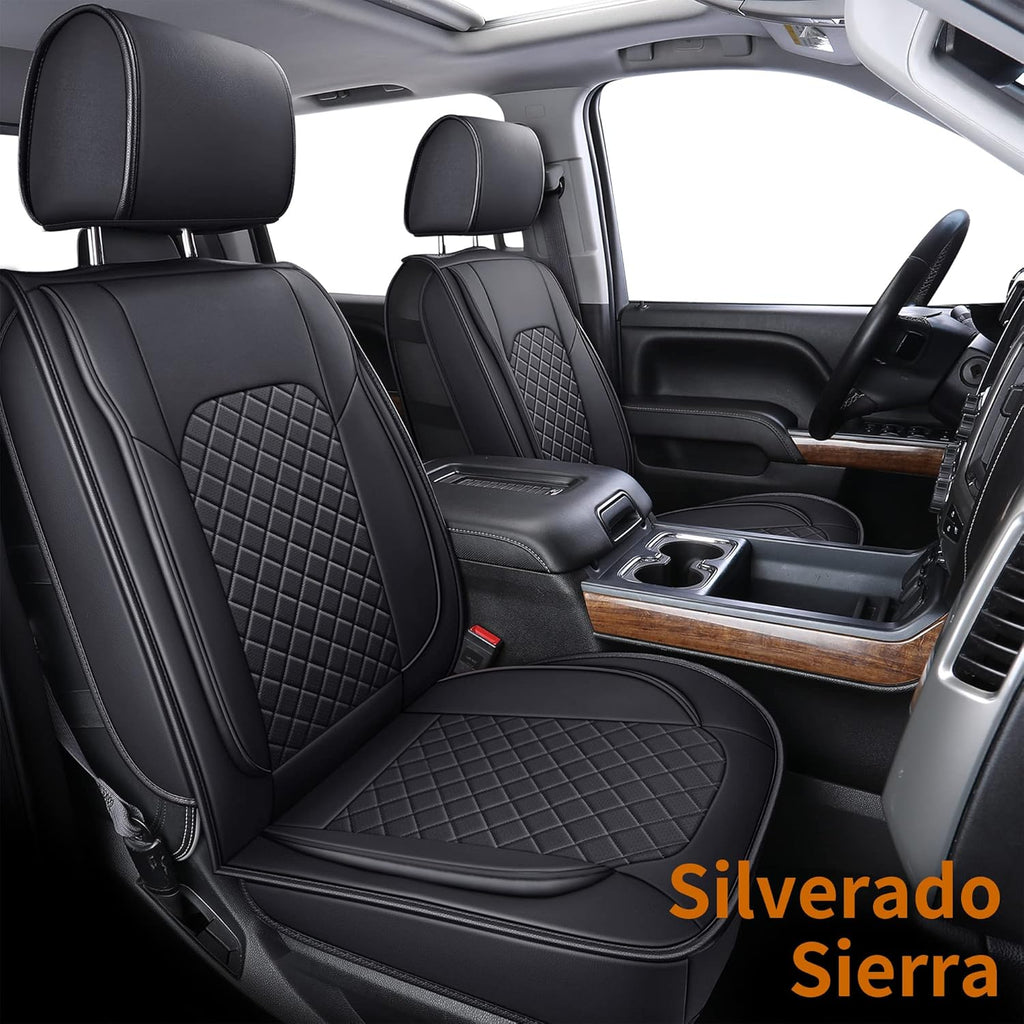 Gray Faux Leather Seat Covers Full Set M5077