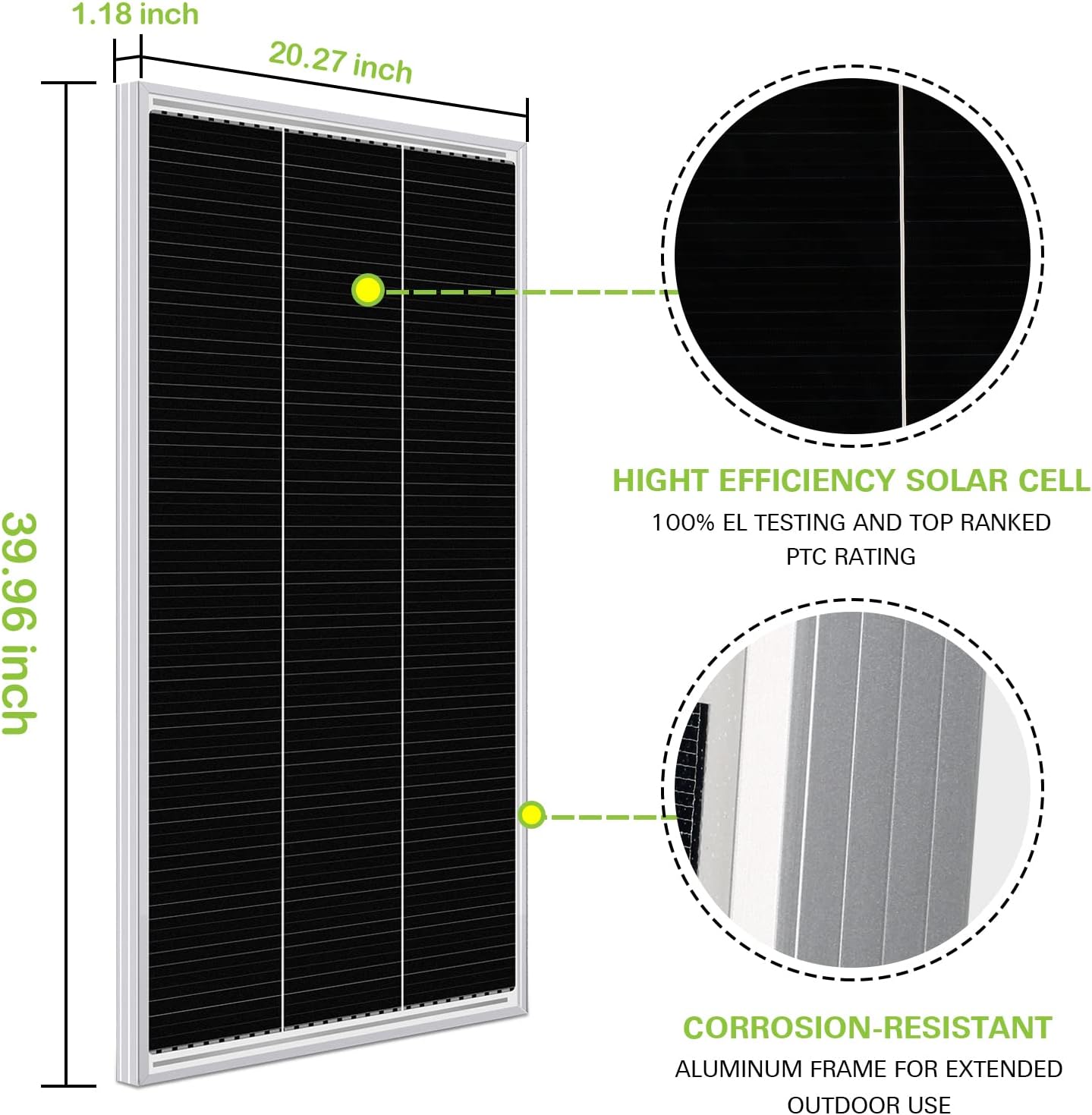 12 Volt 200 Watt Monocrystalline Solar Panel, 2 PCS 12V 100W W843620