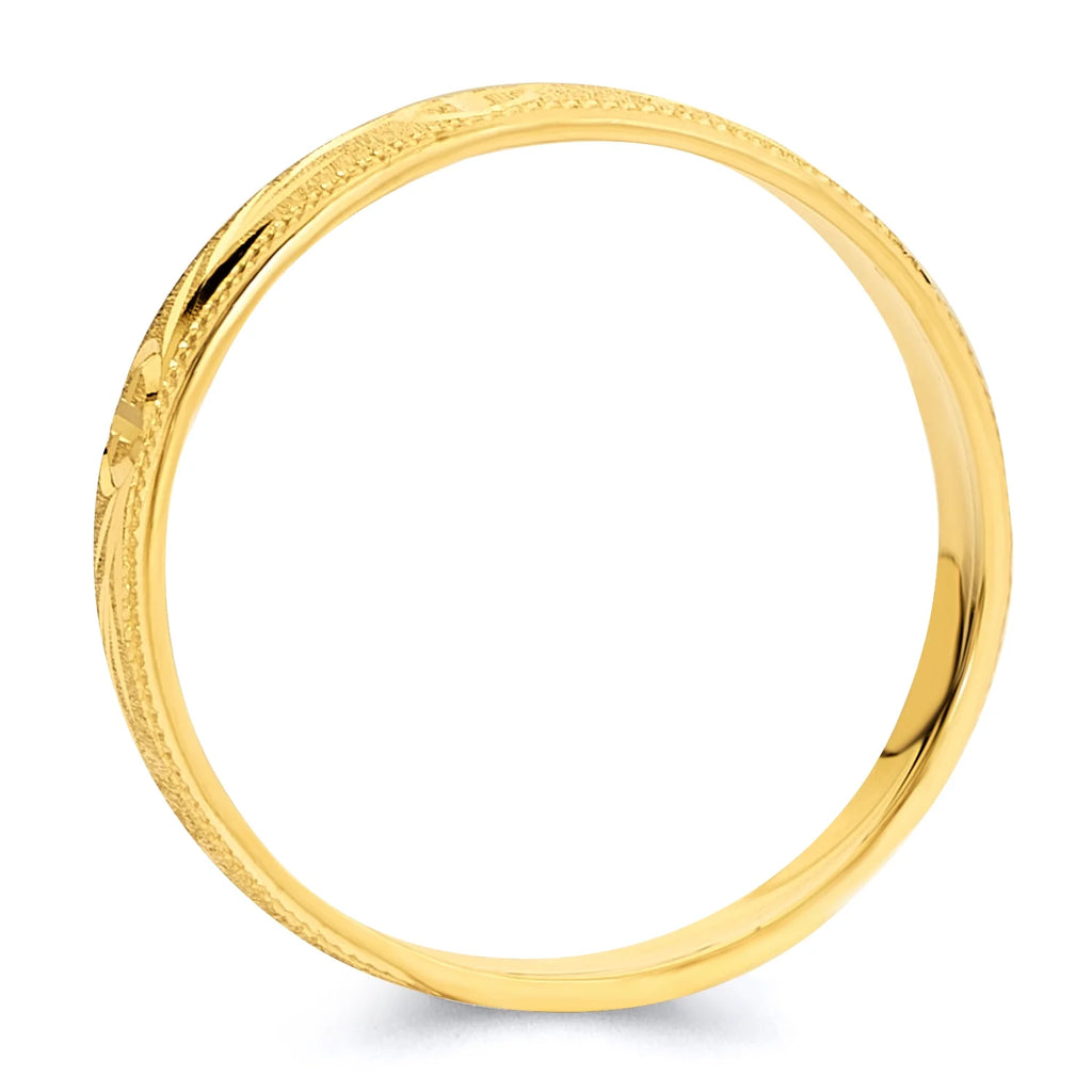 14k Yellow Gold CZ Engagement Ring + Wedding Band Bridal Set - Size 4 S50670