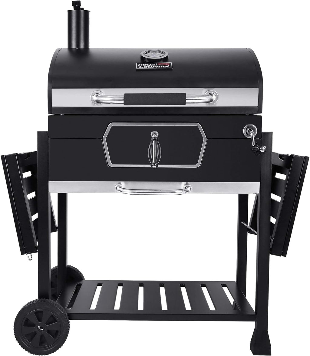 30-Inch Charcoal Grill BBQ Smoker Black J93735