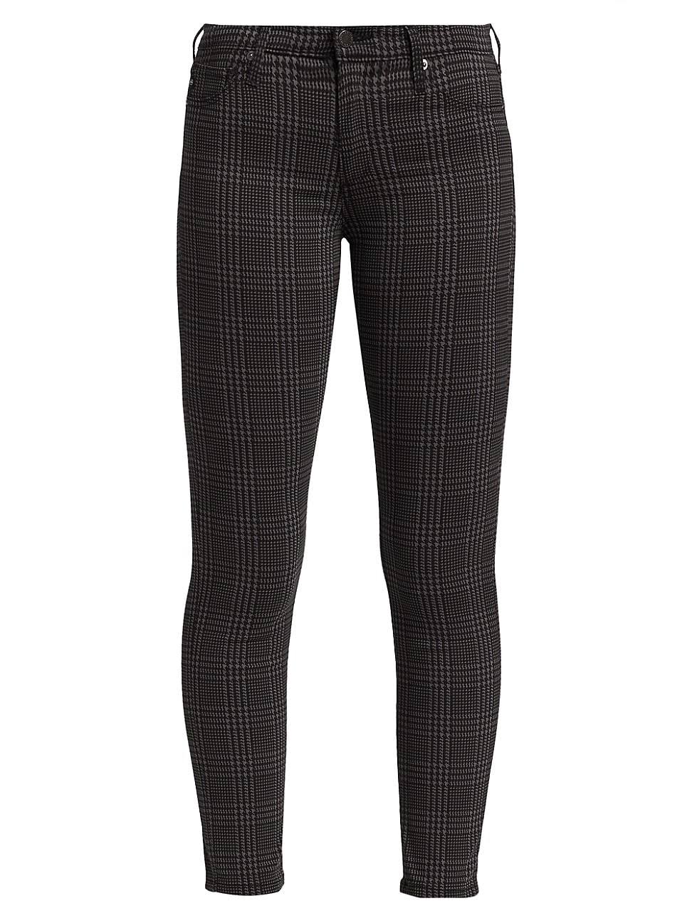 26 28 Houndstooth Plaid Ankle Jeans F919021
