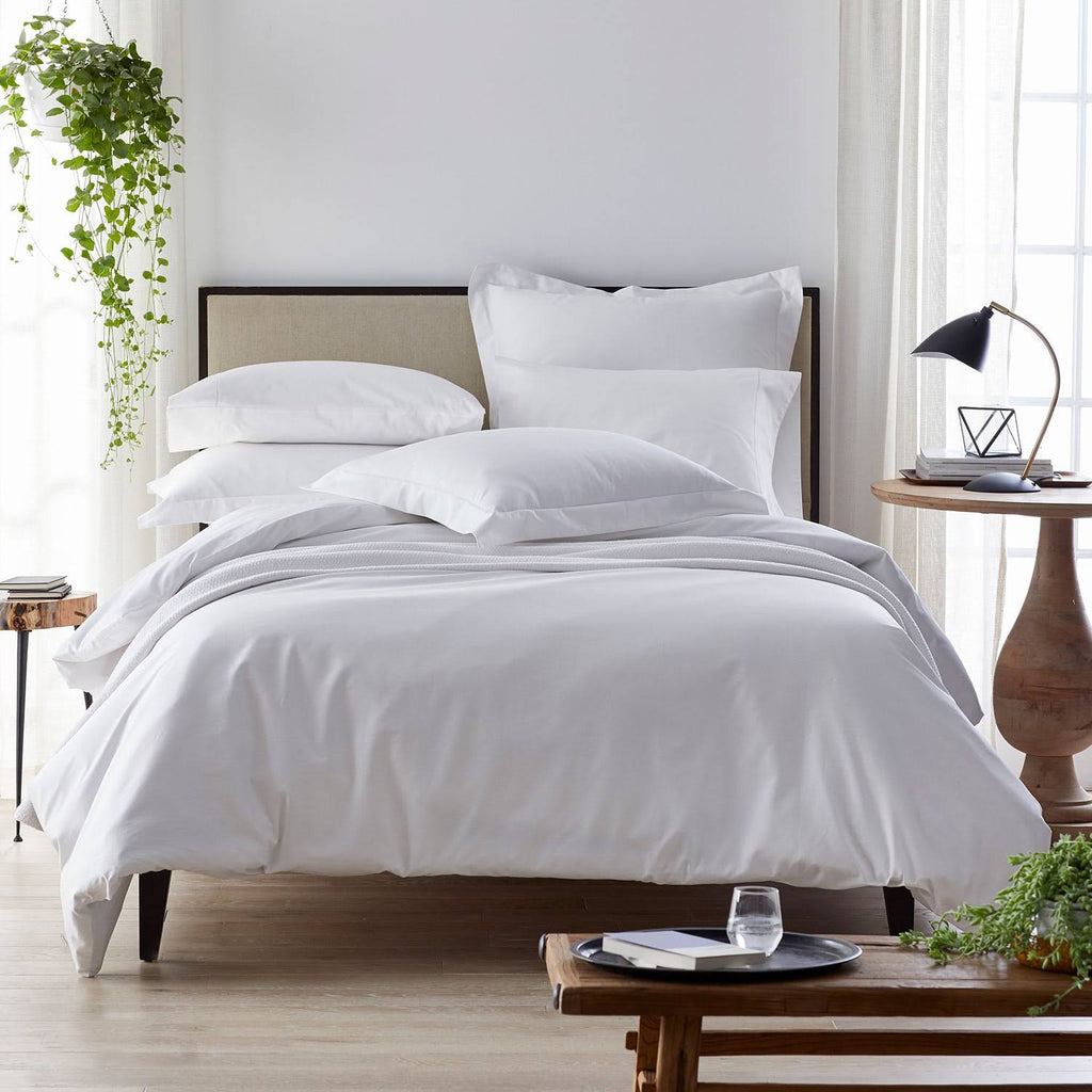Organic White Solid Sateen Twin Duvet Cover H582802