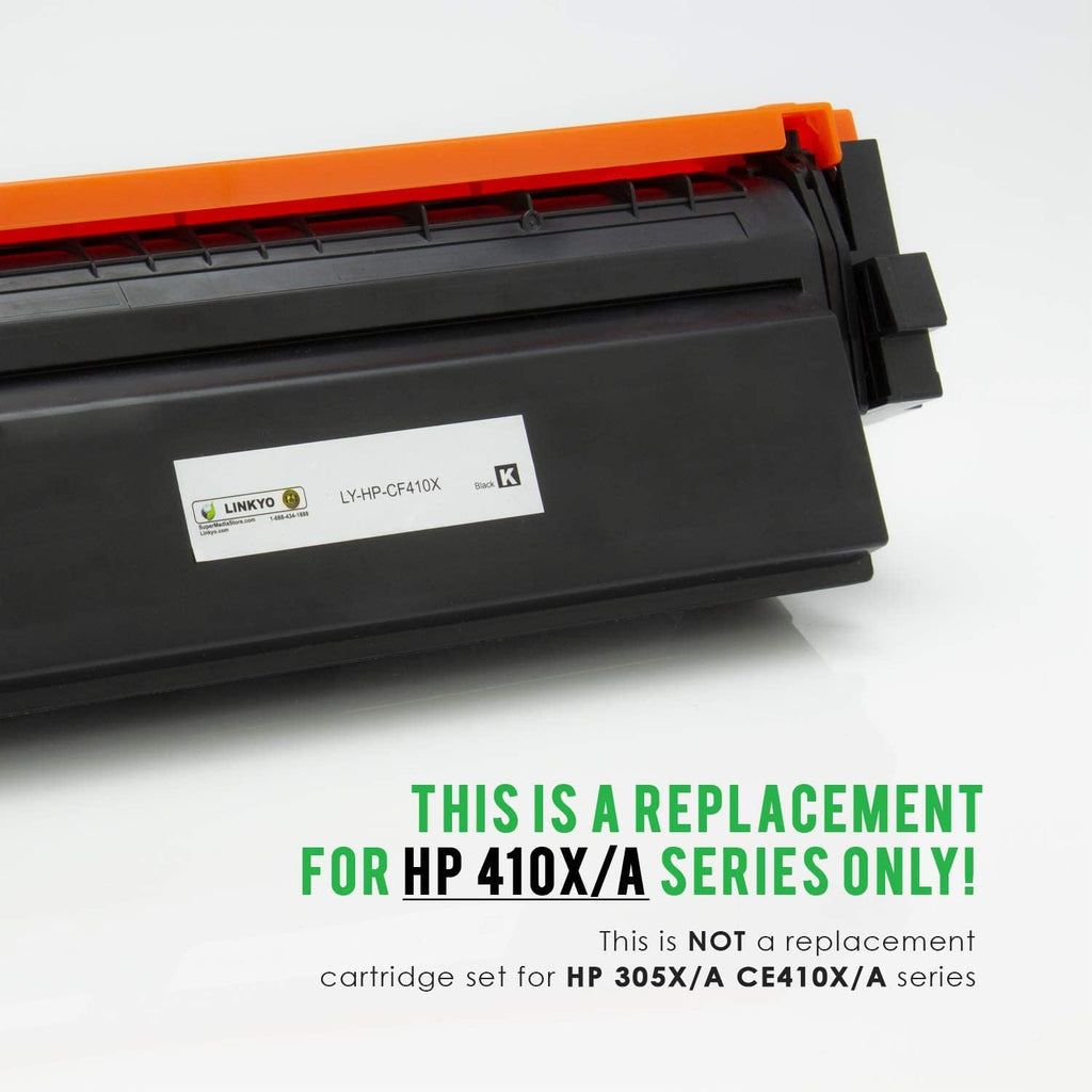 Compatible Toner Cartridge 4-Pack for HP 410X High Yield CF410X CF411X CF412X CF413X Black Cyan Magenta Yellow F60002