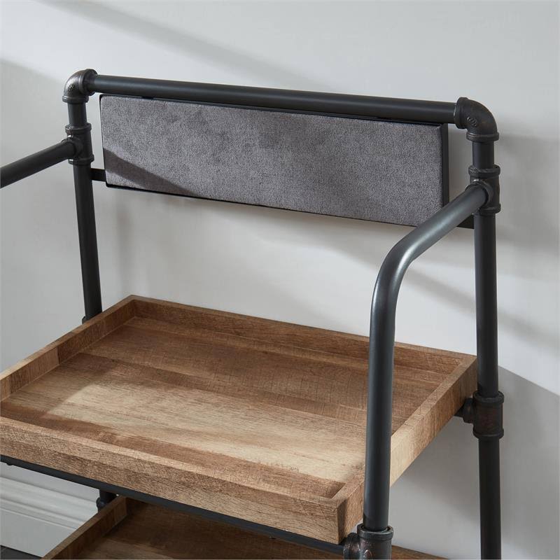 Industrial Metal 4-Shelf Bookcase in Sand Black N157095