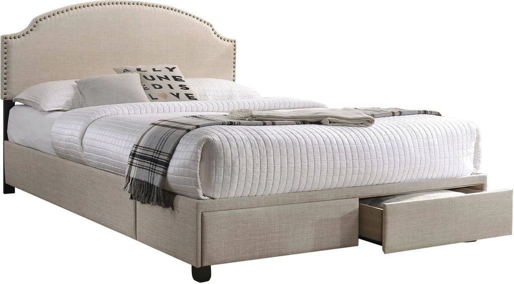 Beige King Storage Bed R18775