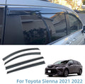 Tape on Rain Guard Vent Visor Window Wind Deflector with 304 Stainless Steel Trim K571441