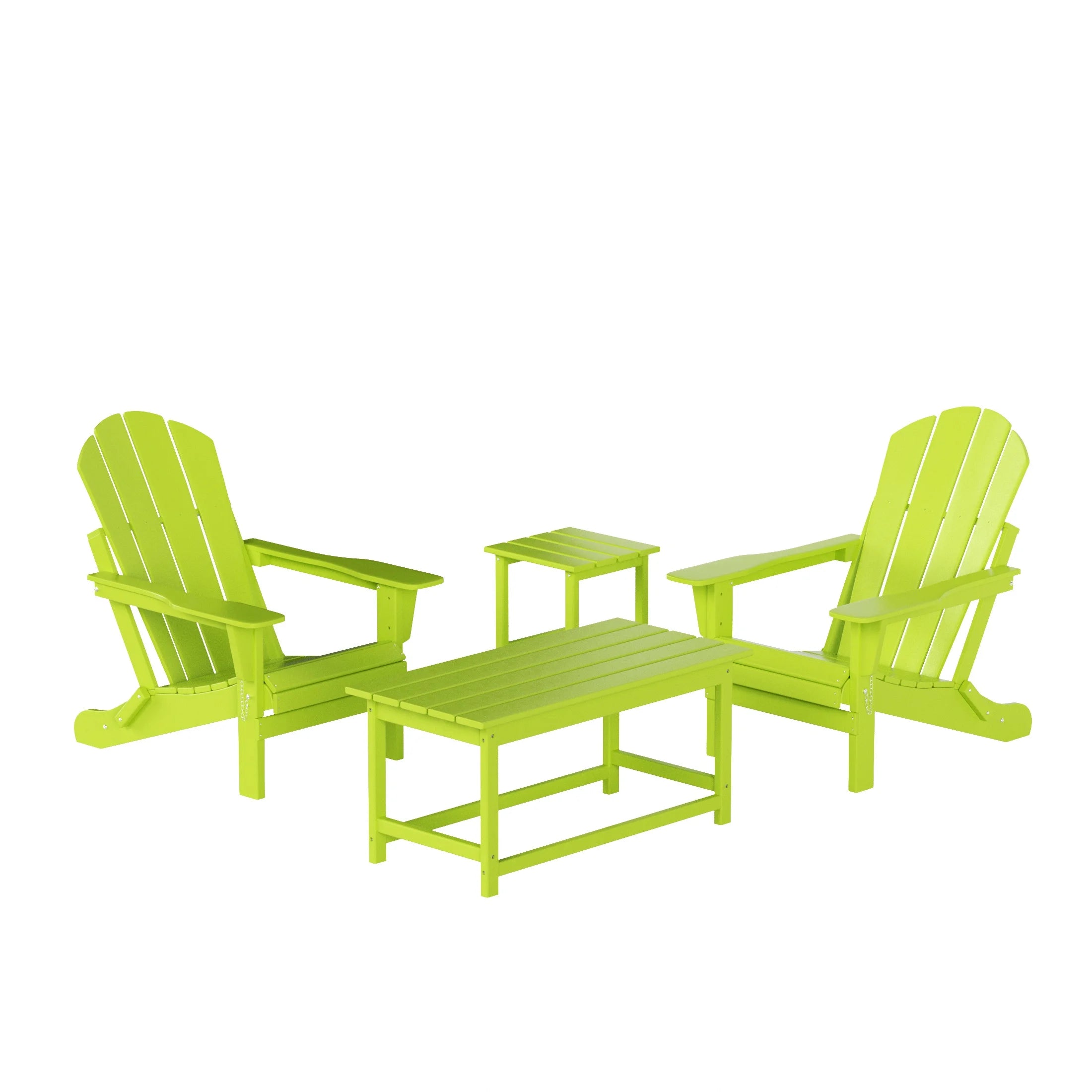 Lime 4-Pieces Outdoor Patio Furniture Set with Coffee Table and Side Table M332