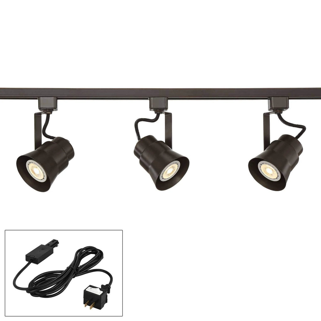 Bronze 3-Light LED Track Kit with Cord and Plug Connector Y183338