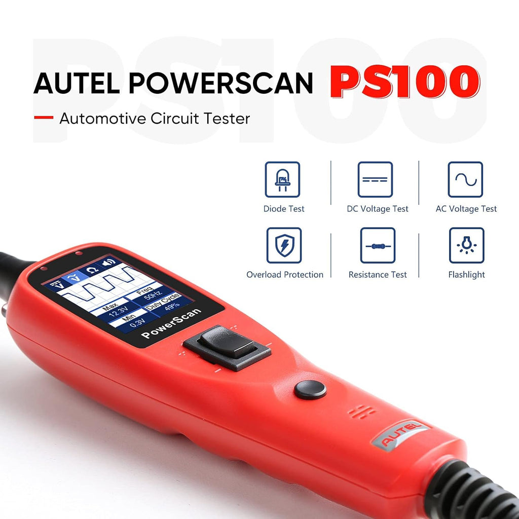 Red Automotive Circuit Tester Digital Voltmeter R81610