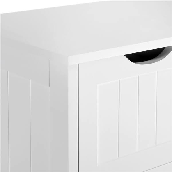 White Four Drawer Wooden Bathroom Floor Cabinet Q8561