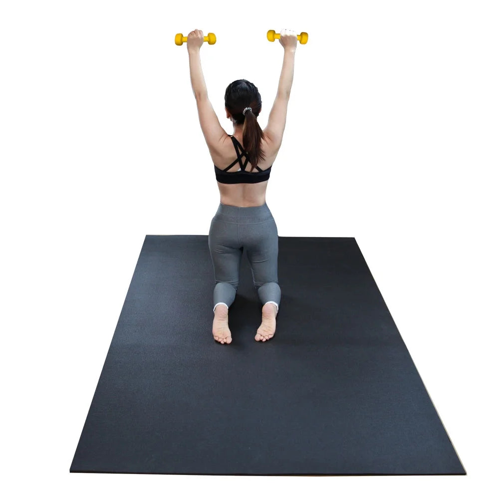 Large Exercise Mat 6 x 4 feet, 1/4" Thickness, Black E213976