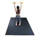 Large Exercise Mat 6 x 4 feet, 1/4" Thickness, Black E213976