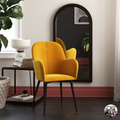 Mustard Yellow Velvet Accent Chair with Metal Legs N662