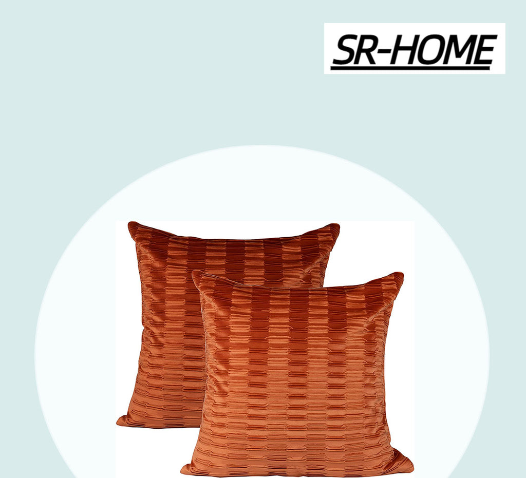 2 Pack Corduroy Striped Square Throw Pillow Covers G250