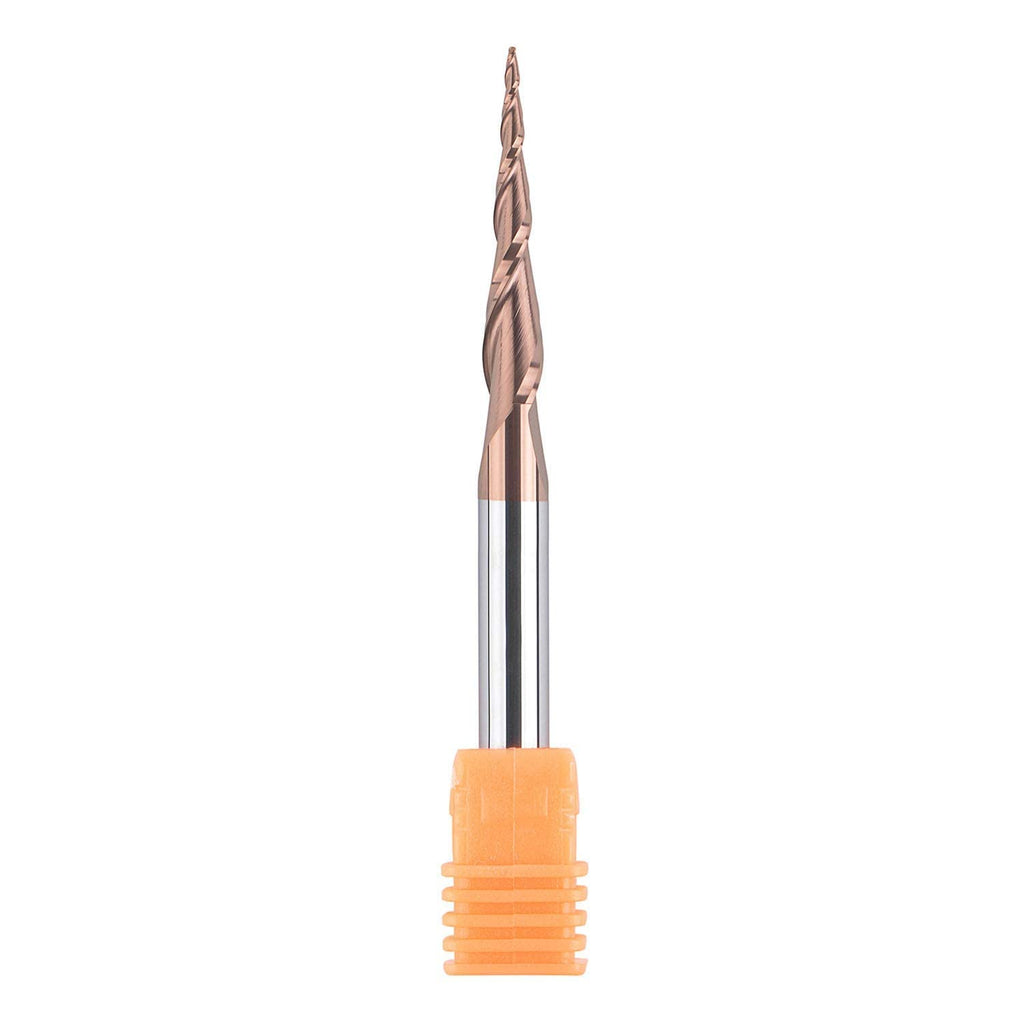 4Pcs Tapered Ball Nose End Mill 1/4 Shank 1.0mm Dia. 4.82 Deg CNC Router Carving Bits Pack of 2 I384929