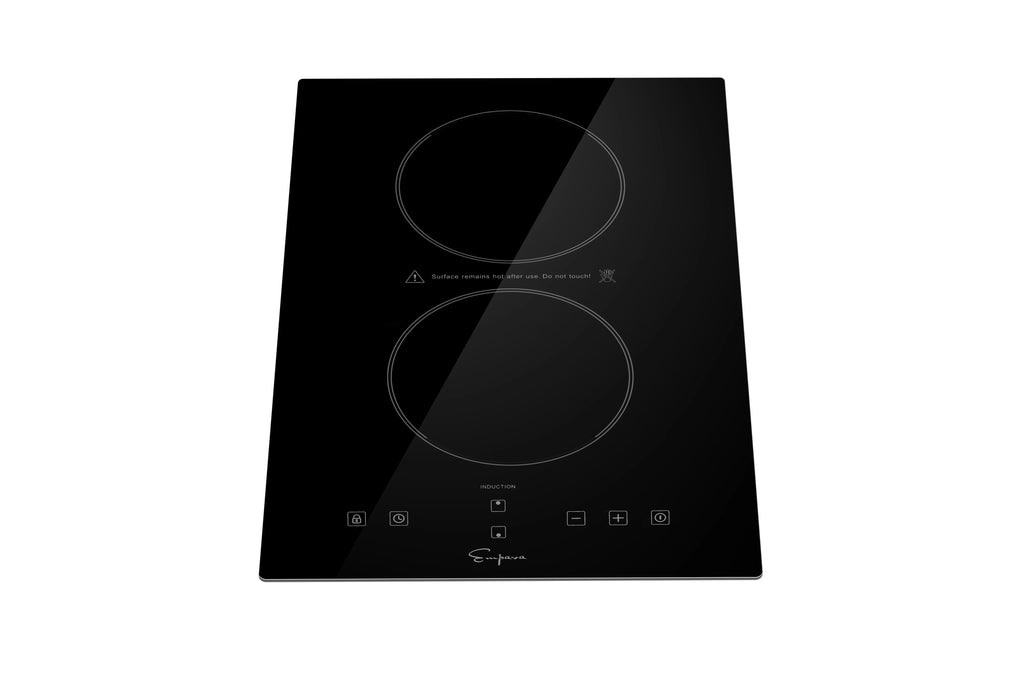 2 Burners Induction Cooktop Black Vitro Ceramic Glass D2666