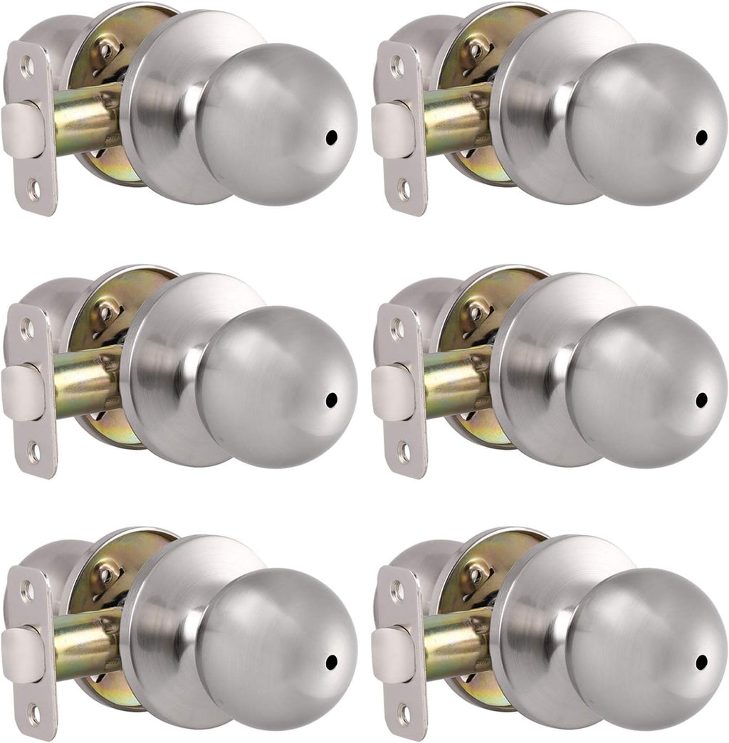 5 Pack Brushed Nickel Passage Door Knobs U43071
