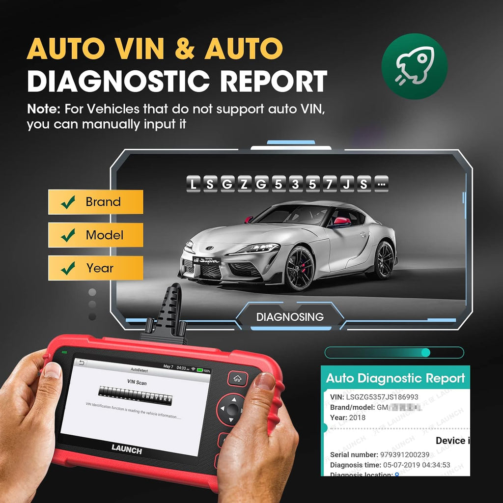 OBD2 Scanner Diagnostic Tool with ABS SRS Transmission Code Reader N4701