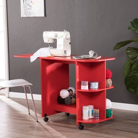 Farmhouse Red Sewing Table Craft Station G90739