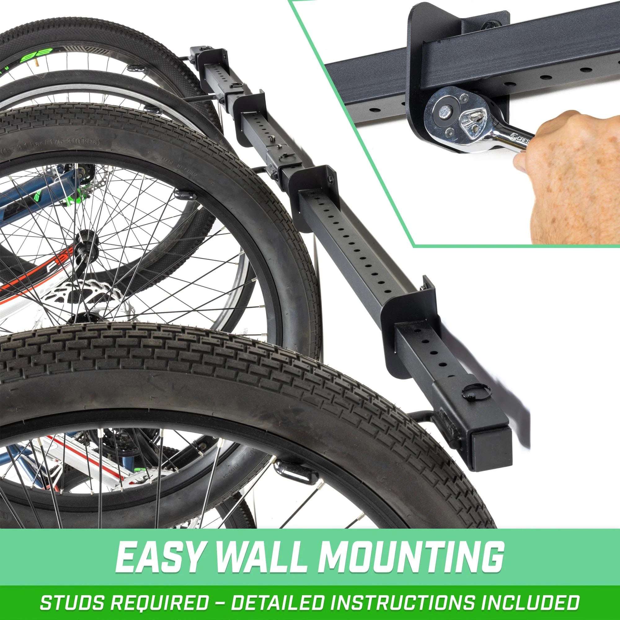 Wall Mounted Bike Rack for 4 to 6 Bicycles Q81976