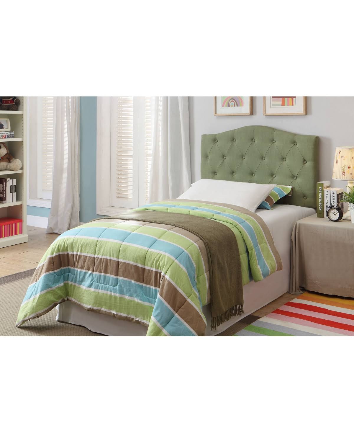 Green Twin Camelback Headboard D858138