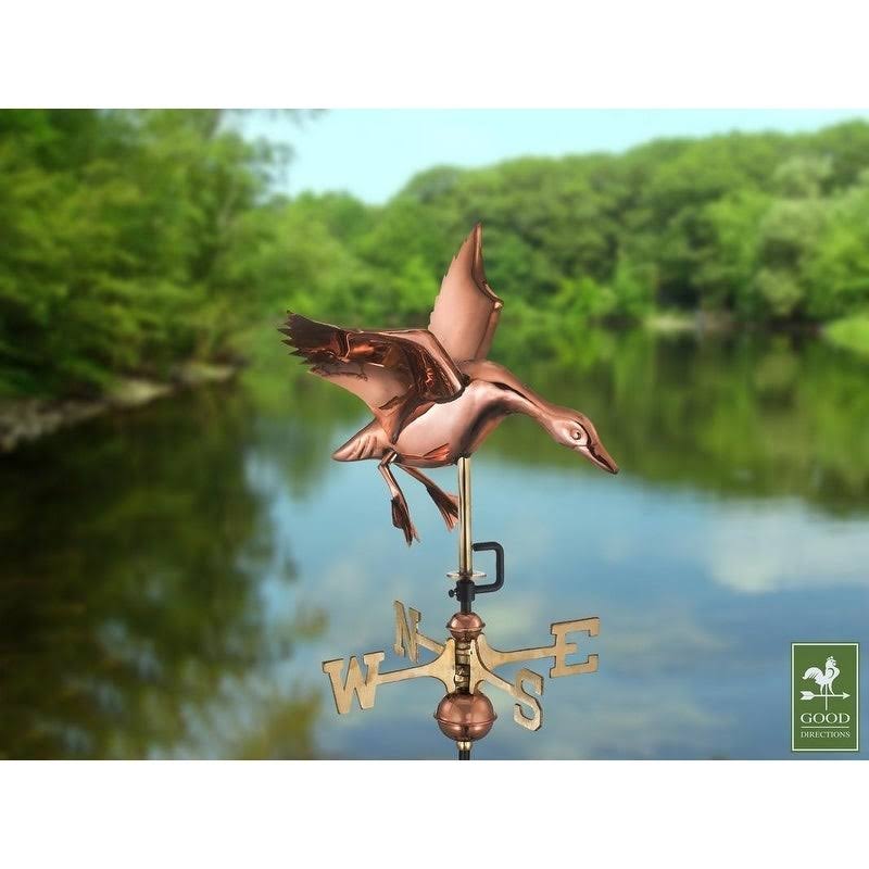 Polished Copper Roof-Mount Landing Duck Weathervane K335118