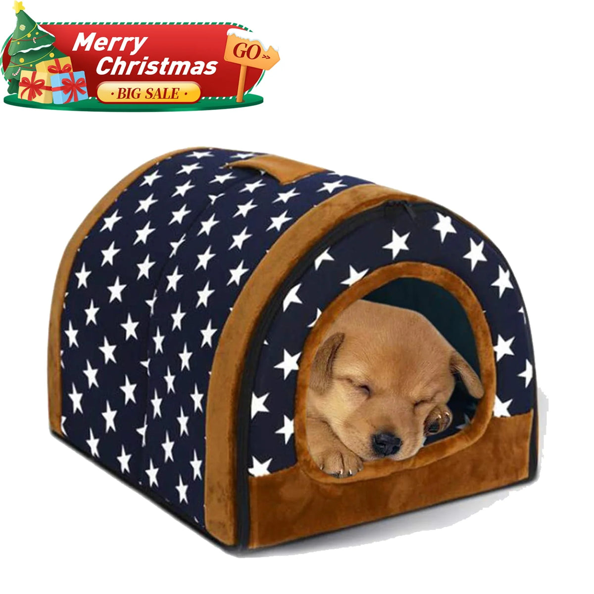 Cat Bed Cave Tent with Removable Cushion I872709