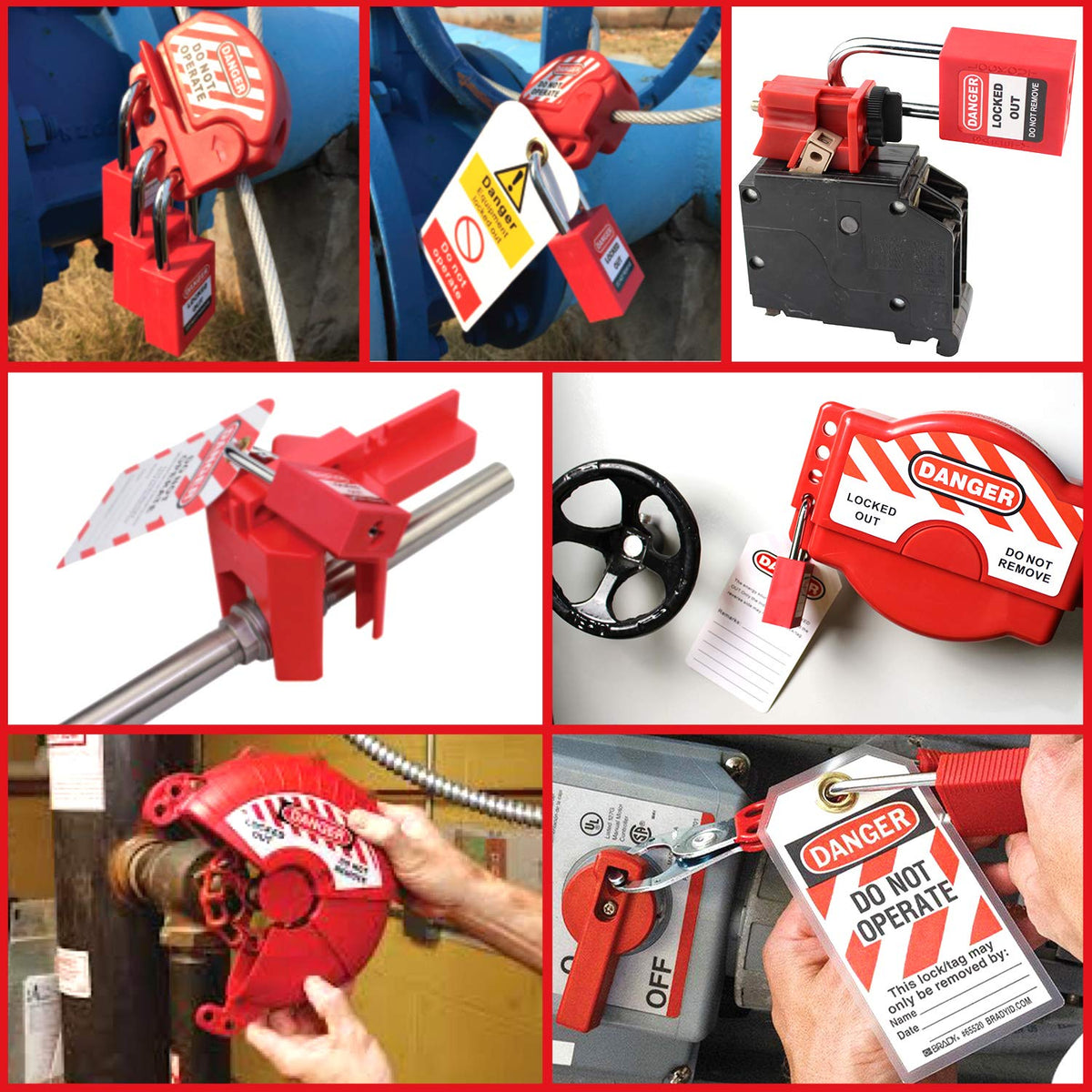 Lockout Tagout Kit with 47 Component Safety Padlocks U18905