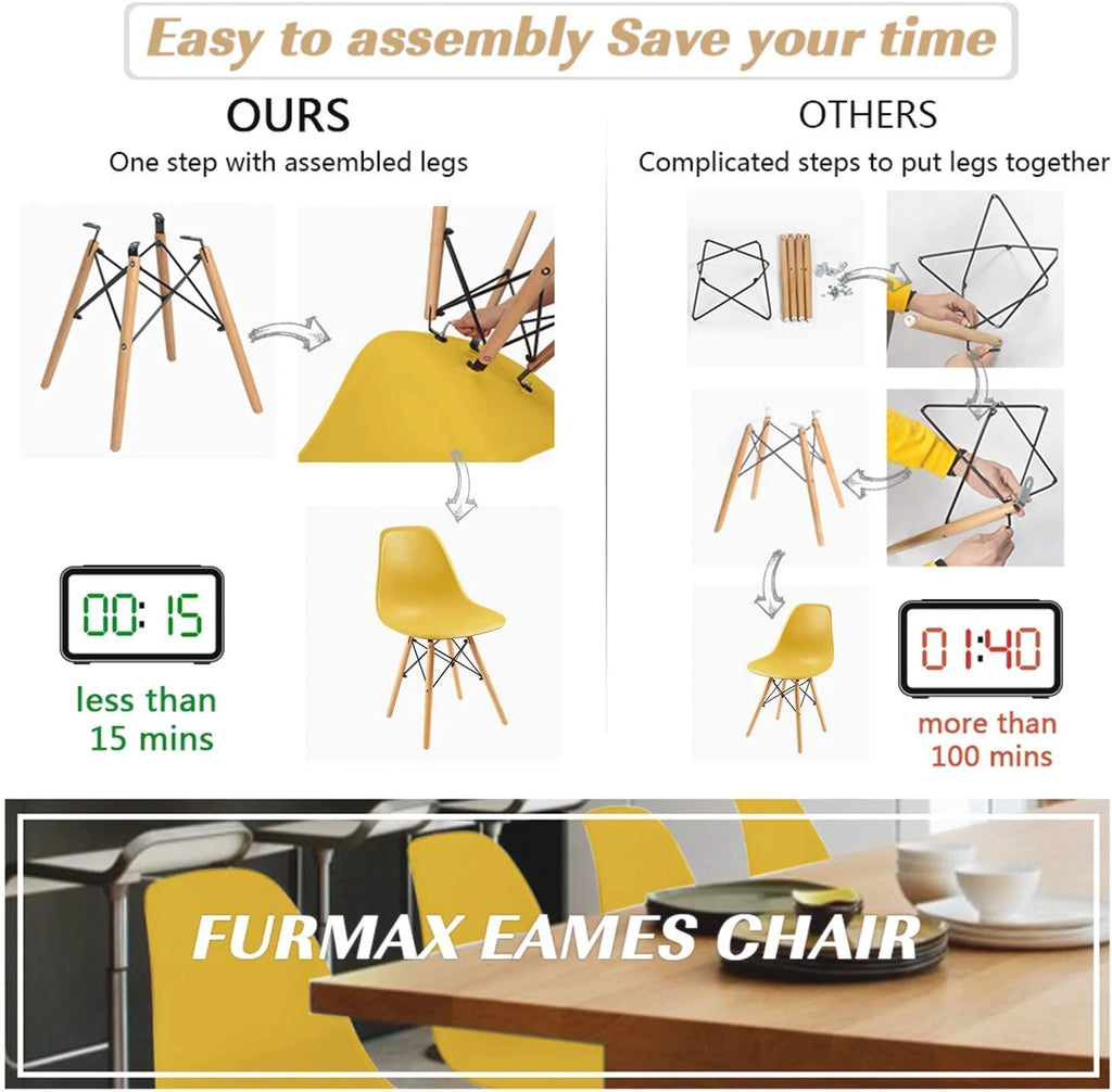Set of 4 Plastic Dining Chairs O398278