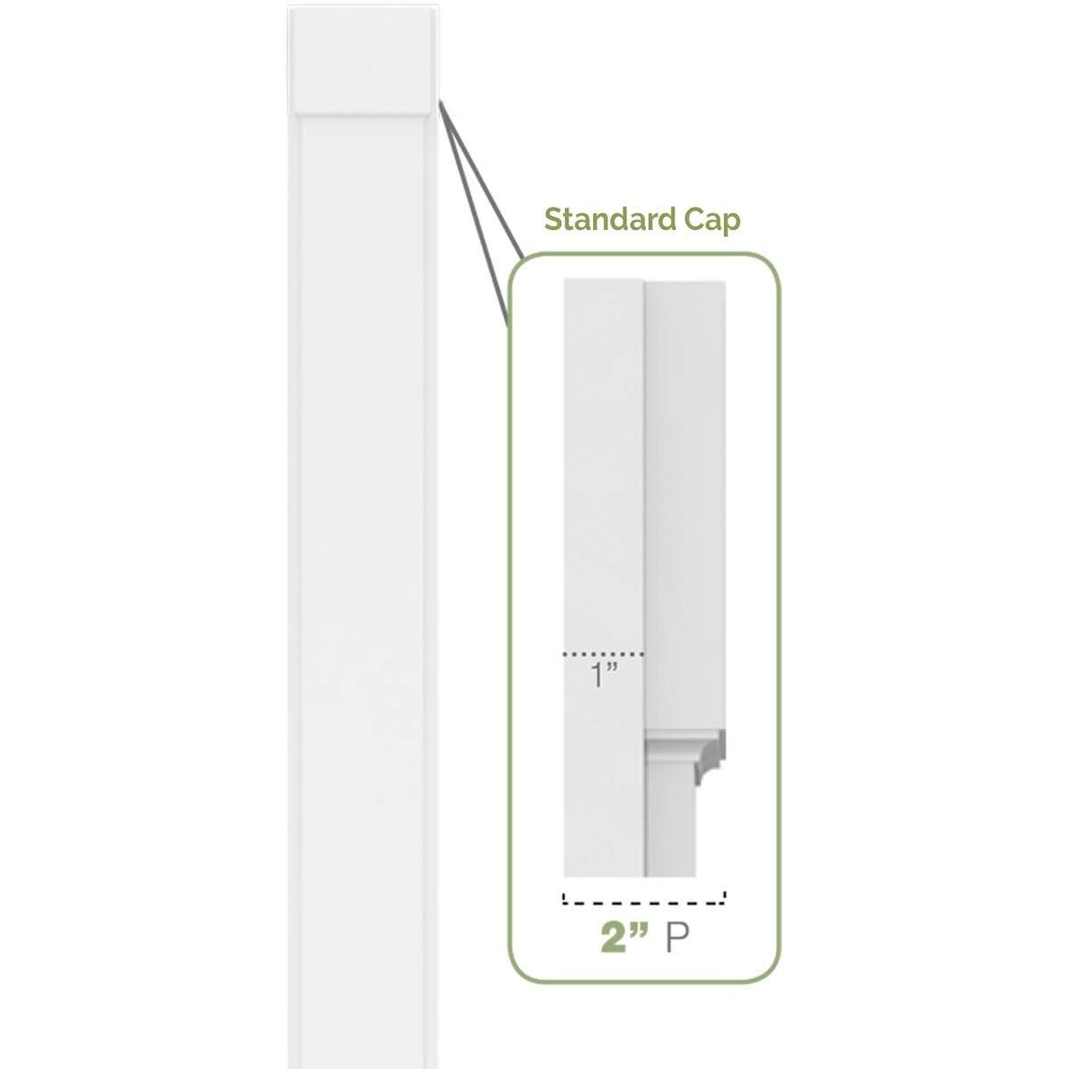 Two Equal Raised Panel PVC Pilaster with Standard Capital and Base (Pair) U86784