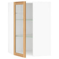 White Corner Wall Cabinet with Glass Door A18199