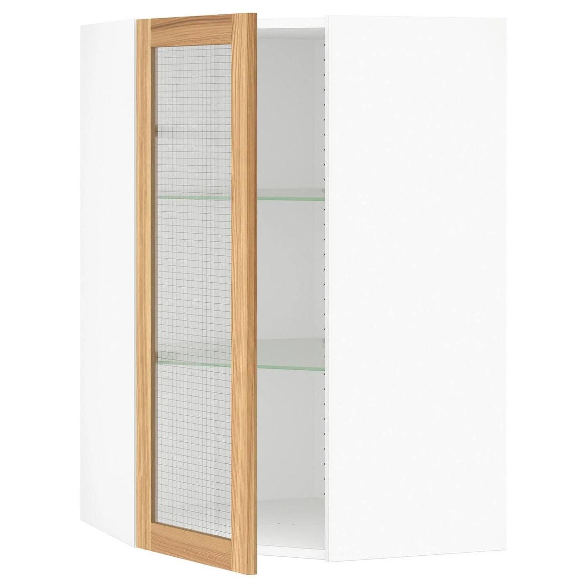 White Corner Wall Cabinet with Glass Door A18199
