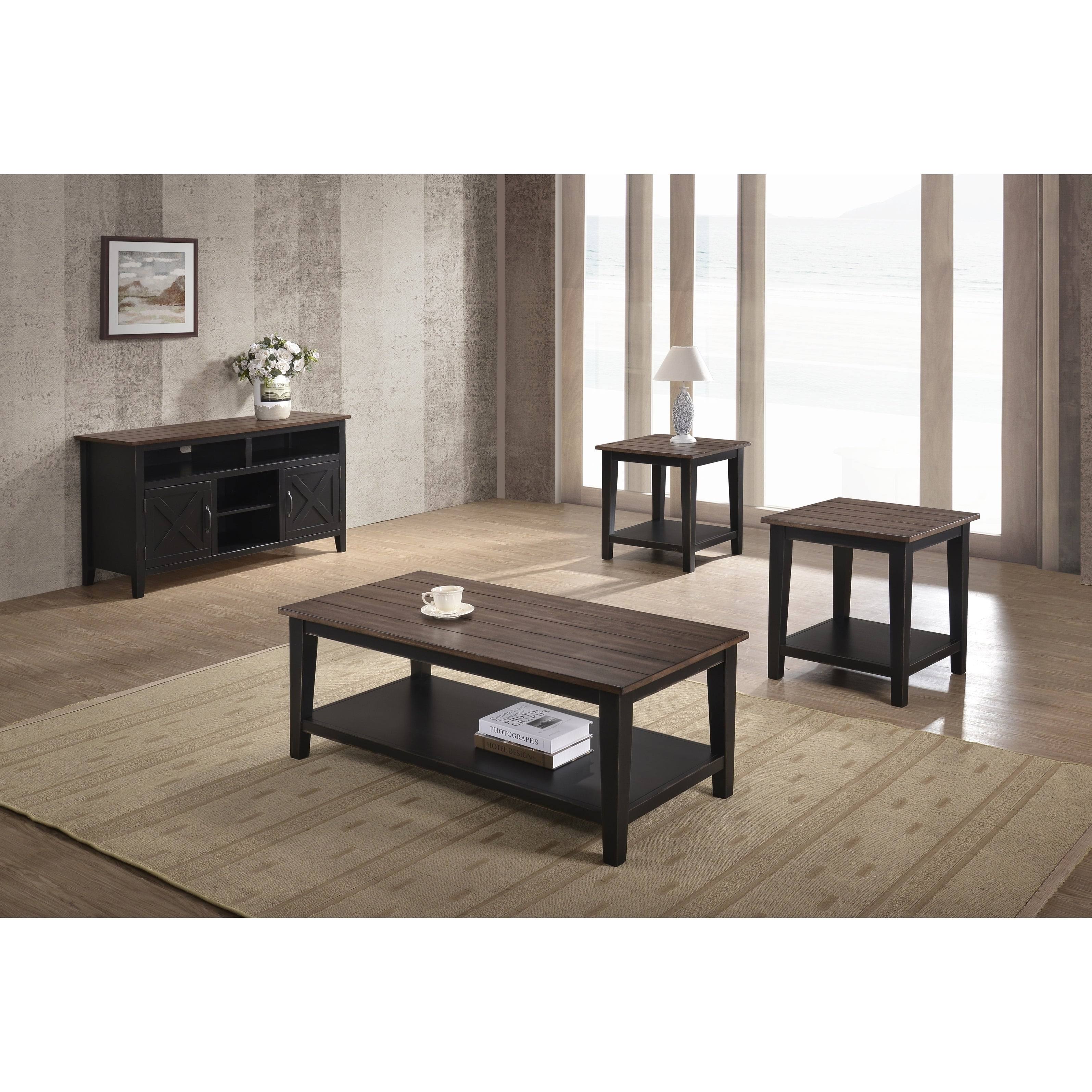 Greige & Black End Table K718