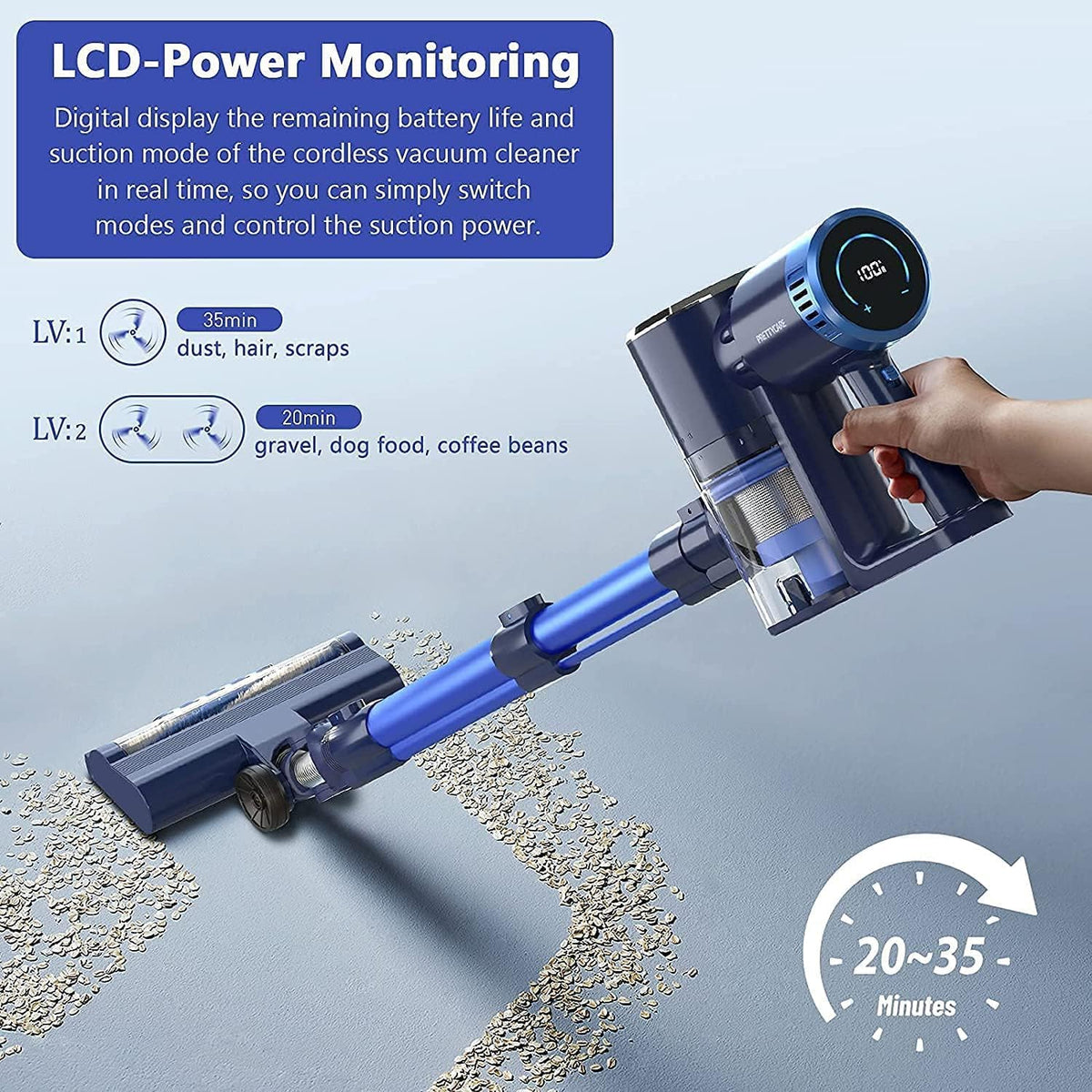 4 in 1 Cordless Stick Vacuum with Detachable Battery D50281