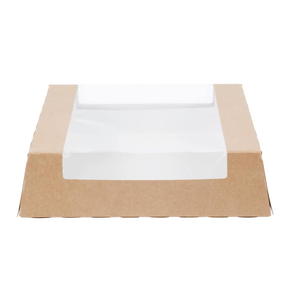 Kraft Auto-Popup Window Bakery Box with Grease-Resistant Interior - 100/Case S37357
