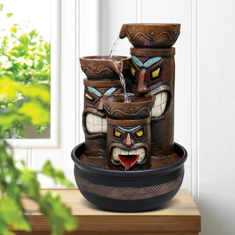 3-Tier Tabletop Water Fountain with Light U7456