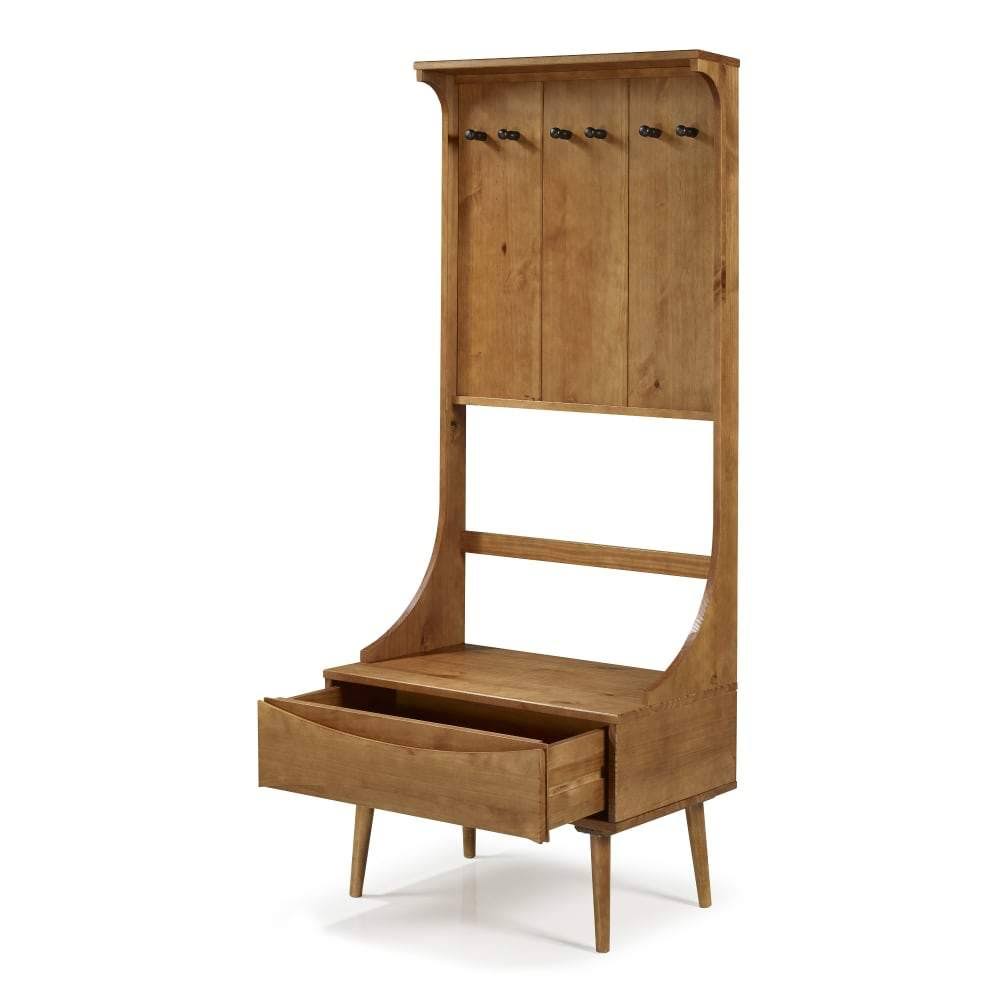 Solid Wood Hall Tree with Drawer L3202