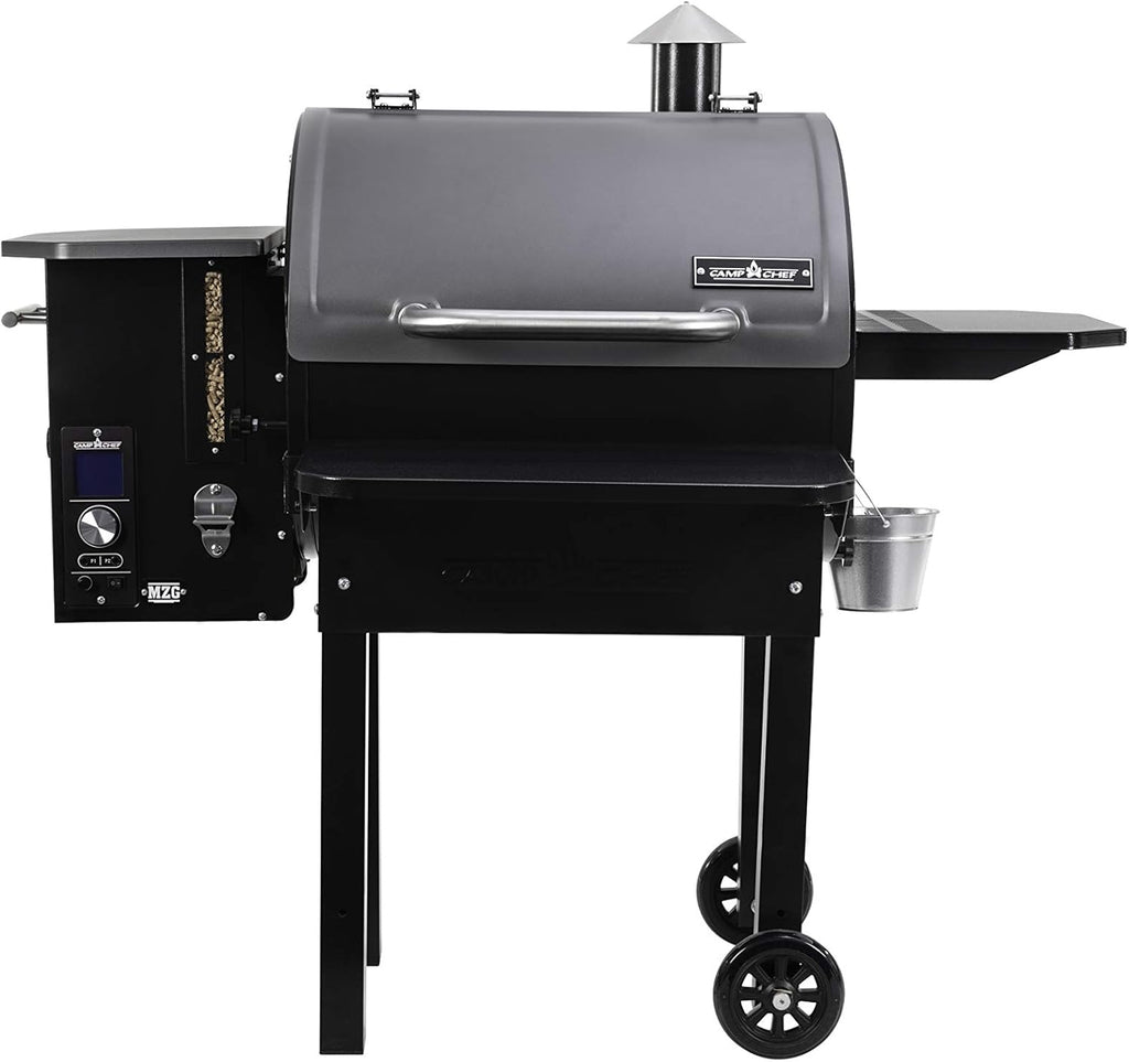Black Wood Pellet Grill with Fold Down Front Shelf T33896