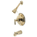 Polished Brass Tub and Shower Faucet with Lever Handles W628