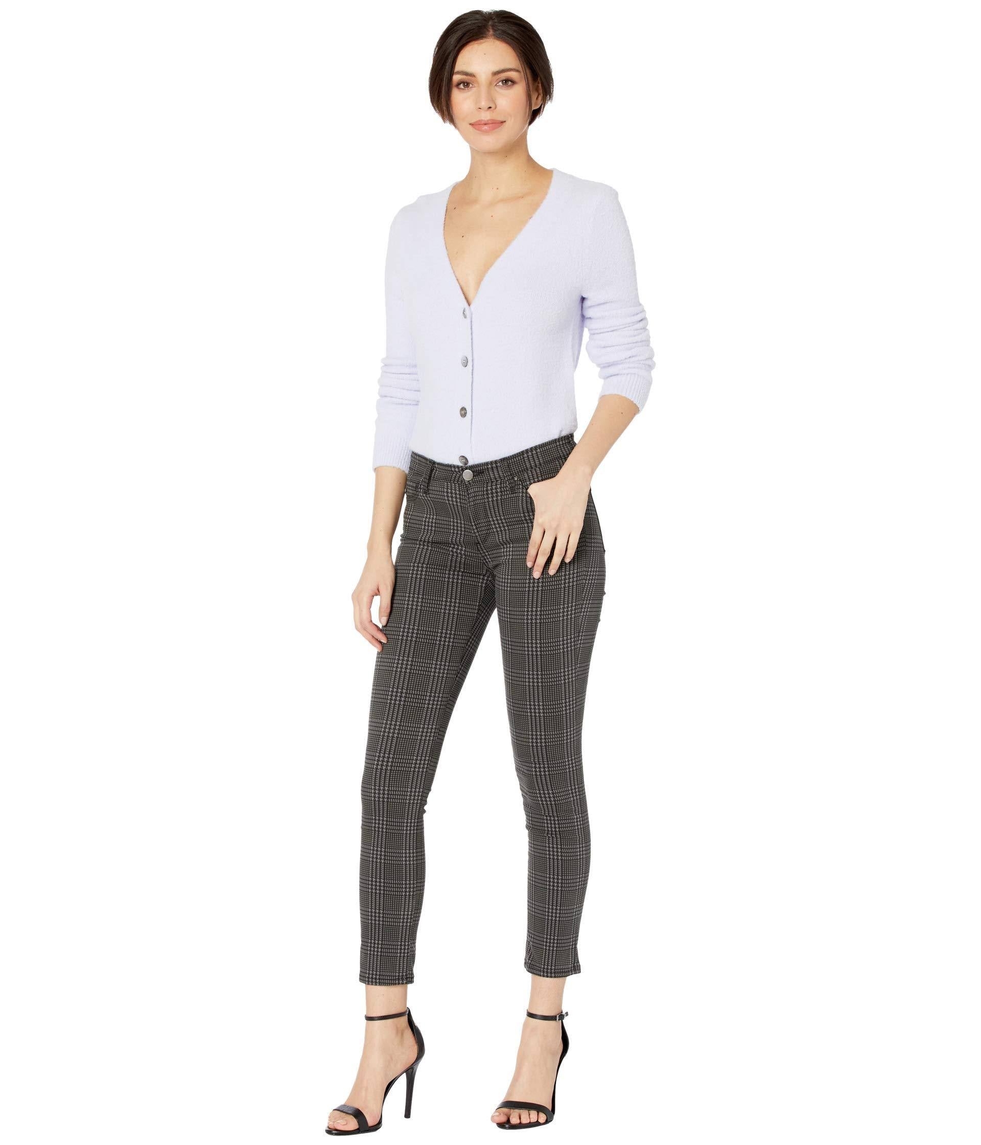 26 28 Houndstooth Plaid Ankle Jeans F919021