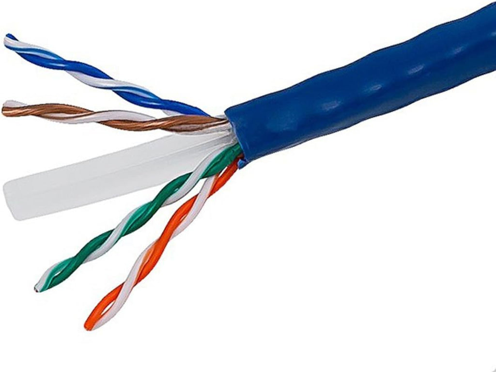 Cat6 Ethernet Bulk Cable - 250 Feet - Blue - Stranded, 550Mhz, UTP, CM, Pure Bare Copper Wire, 24AWG Q877