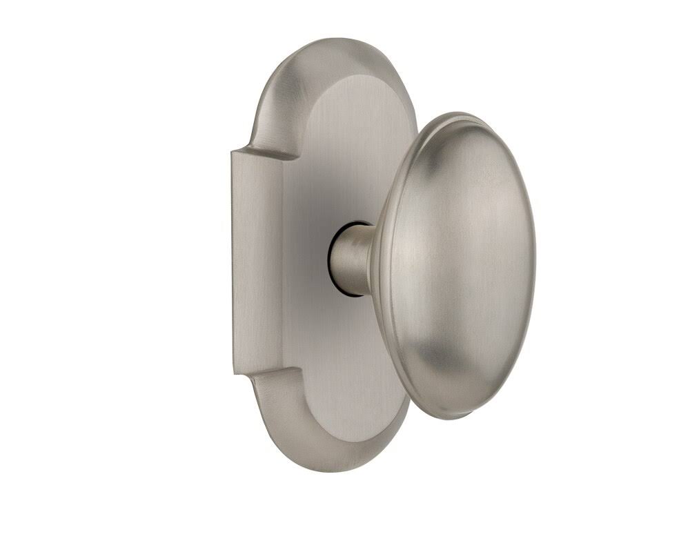 Satin Nickel Door Knob with Cottage Plate O329